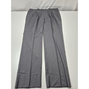 VTG Majer Dress Pants Men's 46x36 Gray Wool Pleated Straight Super 120s NWT
